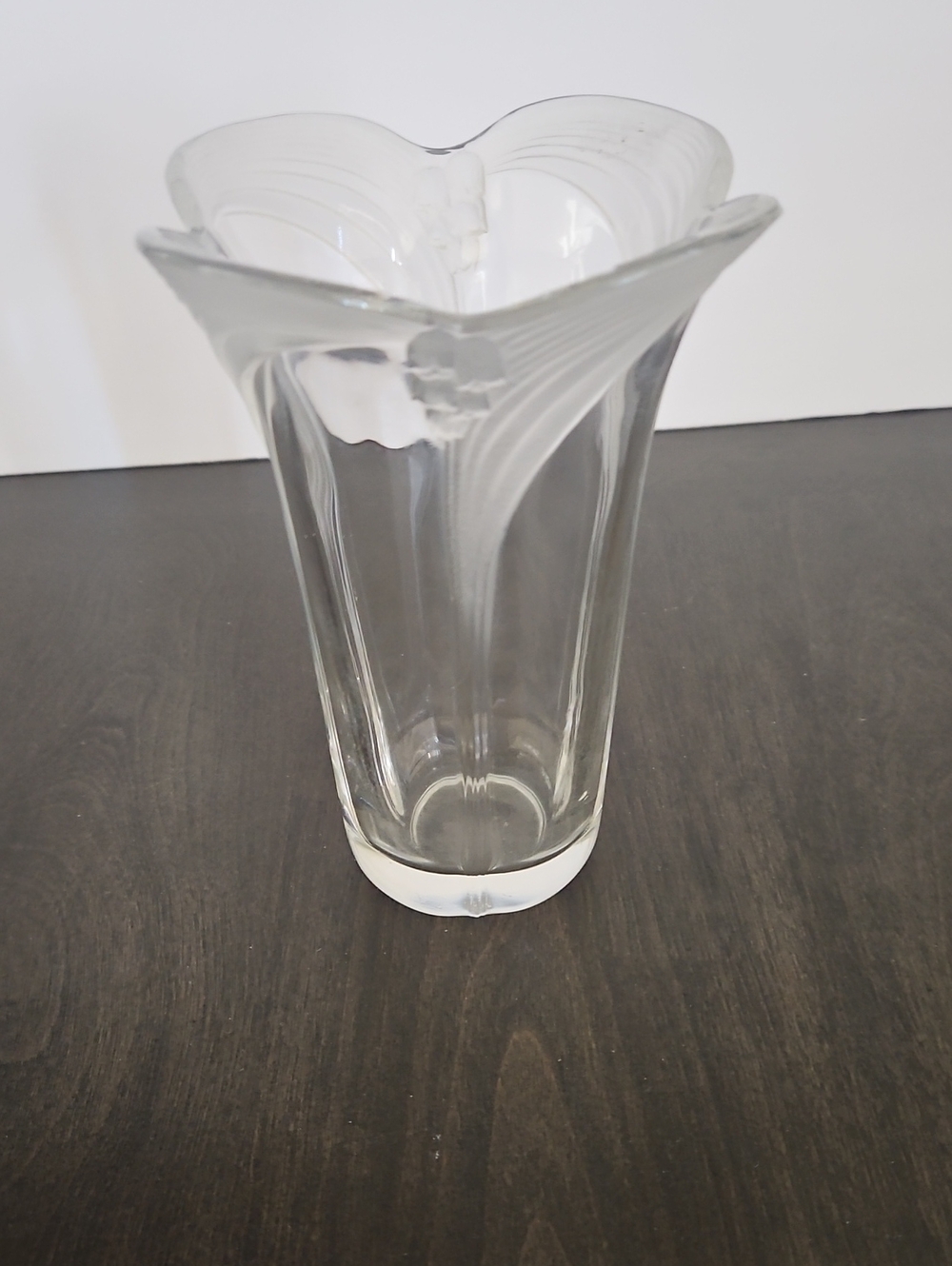 Clear Glass Fluted Vase -